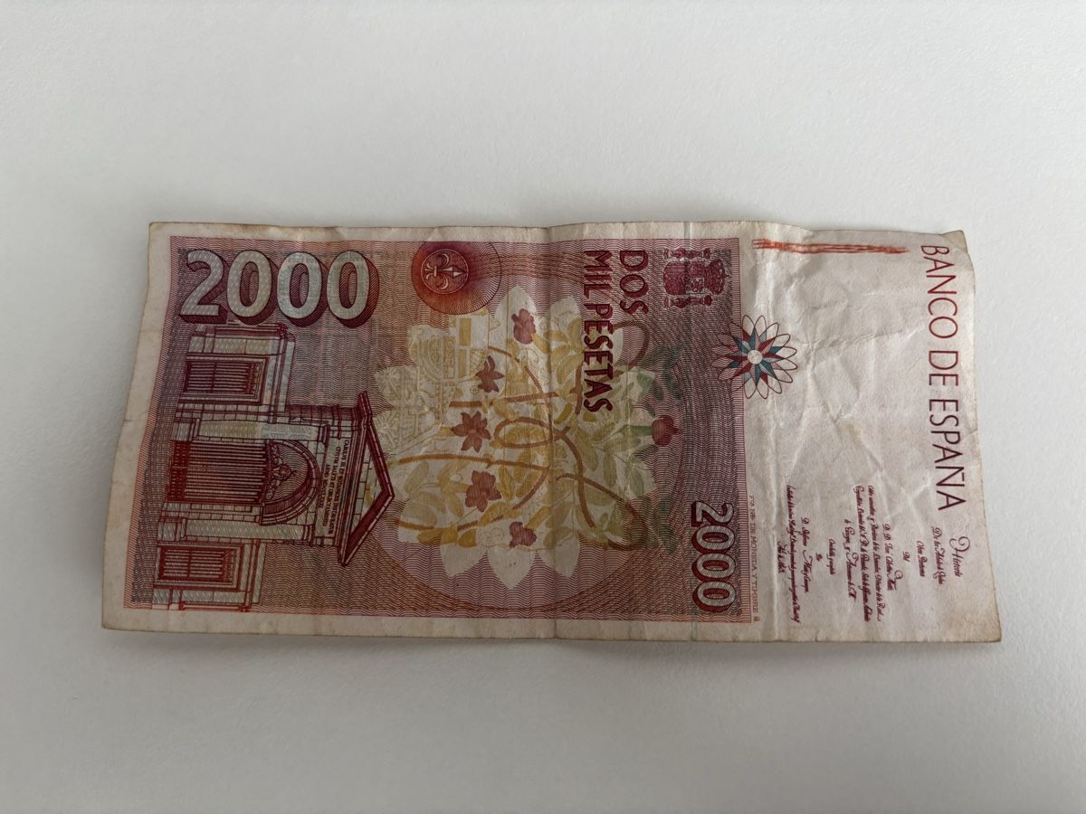 Banconote: Banknote 2000 Pesetas Spanien gebraucht 1970er – Usato da Algetshausen venduto da Carrhard 1