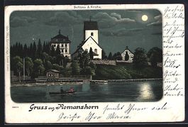 Romanshorn, Schloss und Kirche mit Ruder