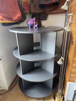 Runder Display Regal Drehregal dunkelgrau 4 Etagen
