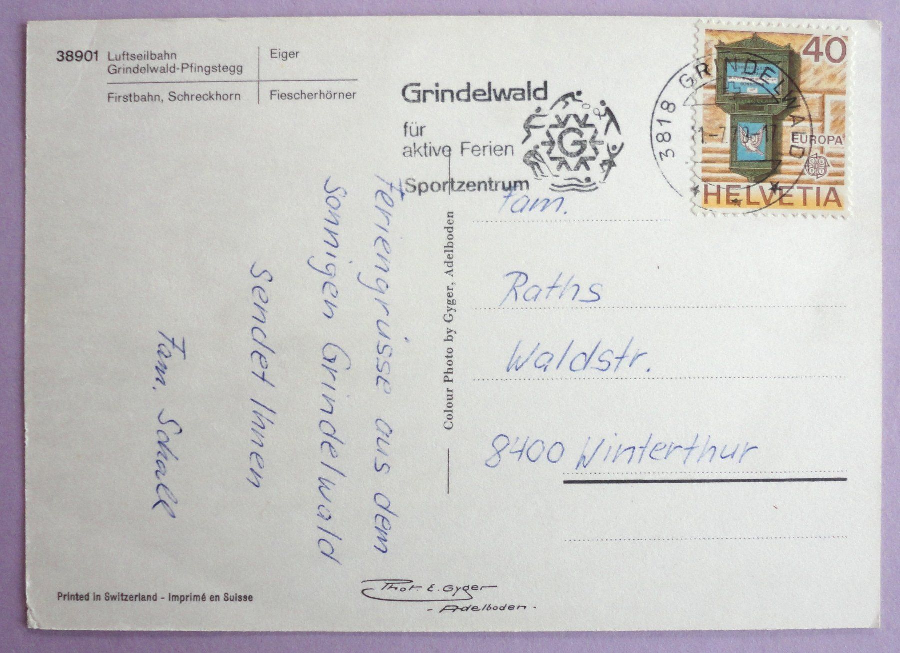 Ansichtskarten: Grindelwald – Gebraucht aus Fétigny von Billy2miny 1