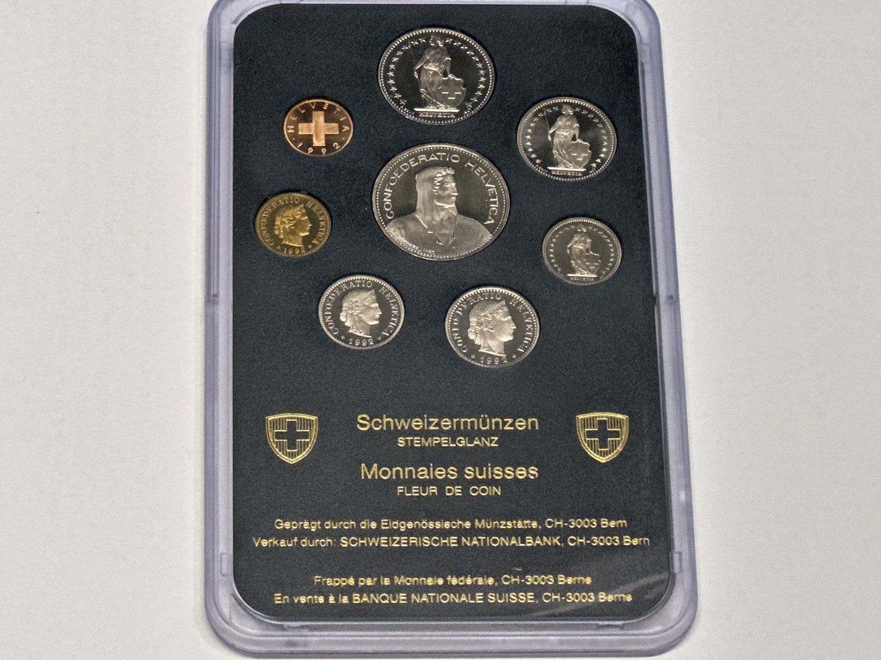 Alle Münzen: Schweizer Münzsatz Stgl. 1992 – Neu (gemäss Beschreibung) aus Herisau von herau