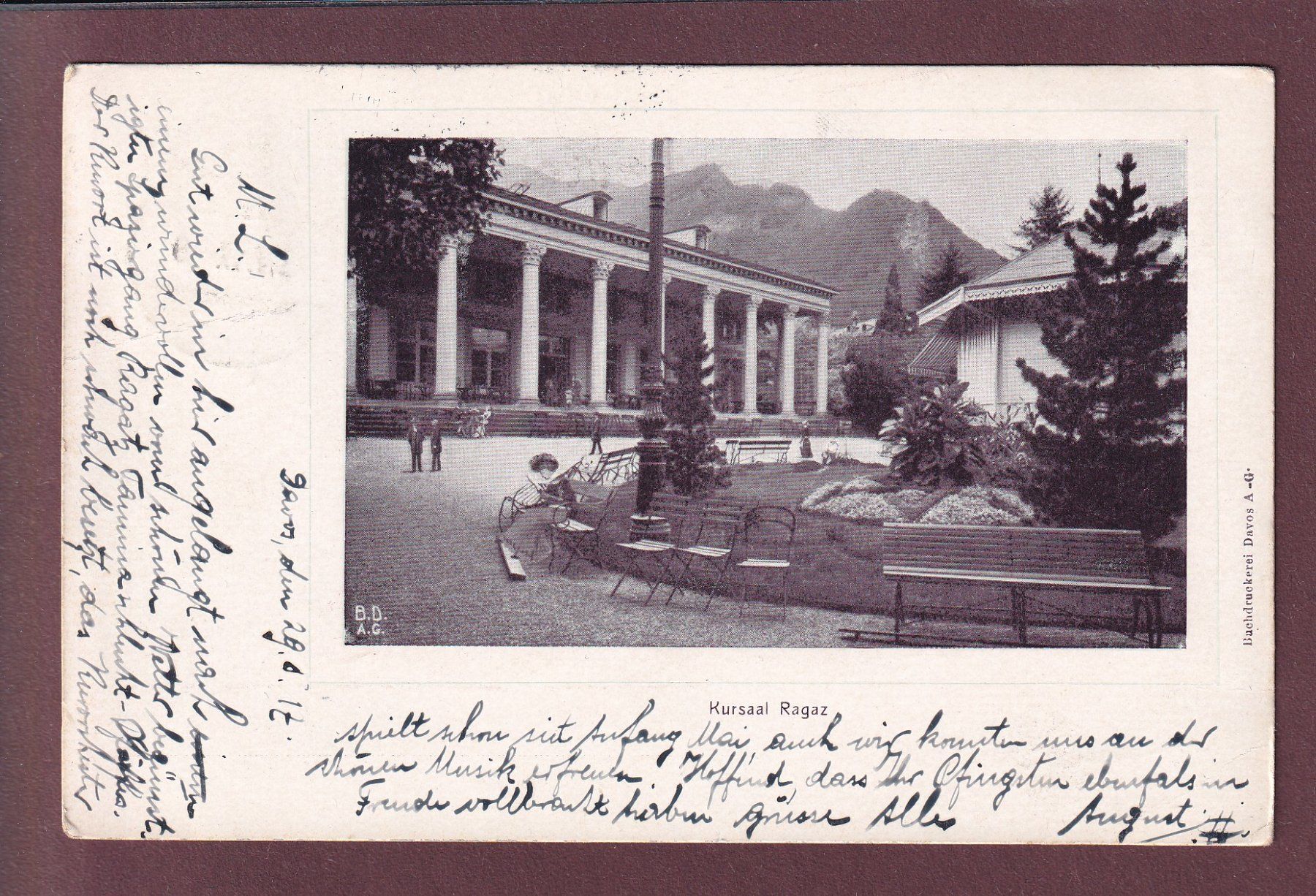 Cartoline postali: RAGAZ - Kursaal - 1917 // Eckbug // – Usato da Pully venduto da nicecards
