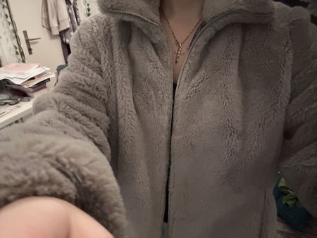 Winter Jacke, Teddyfell, Grau, Grösse M, wie neu!