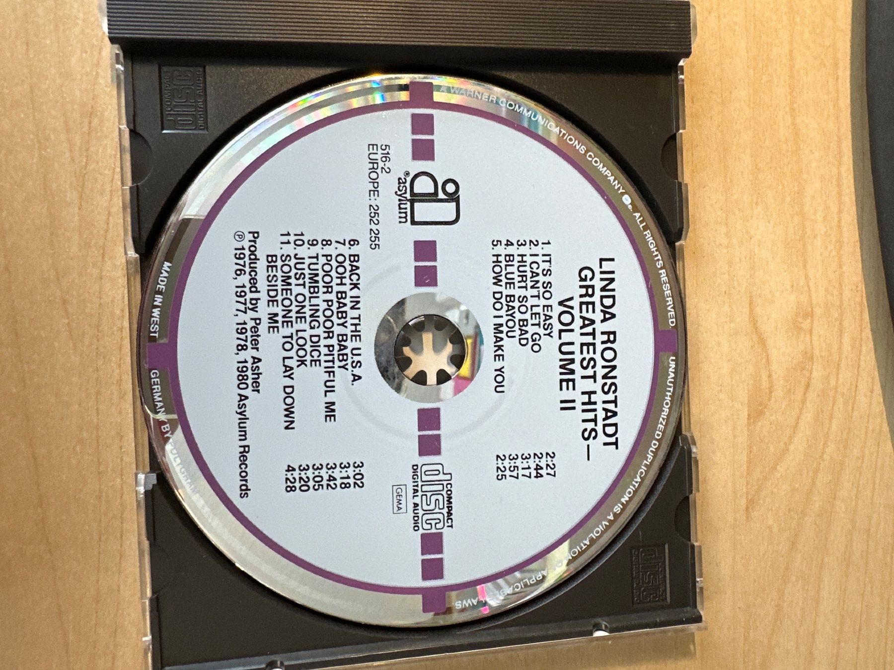 CDs: Linda Ronstadt, Greatest hits Volume 2 – D'occasion à Uster par Macita56 1