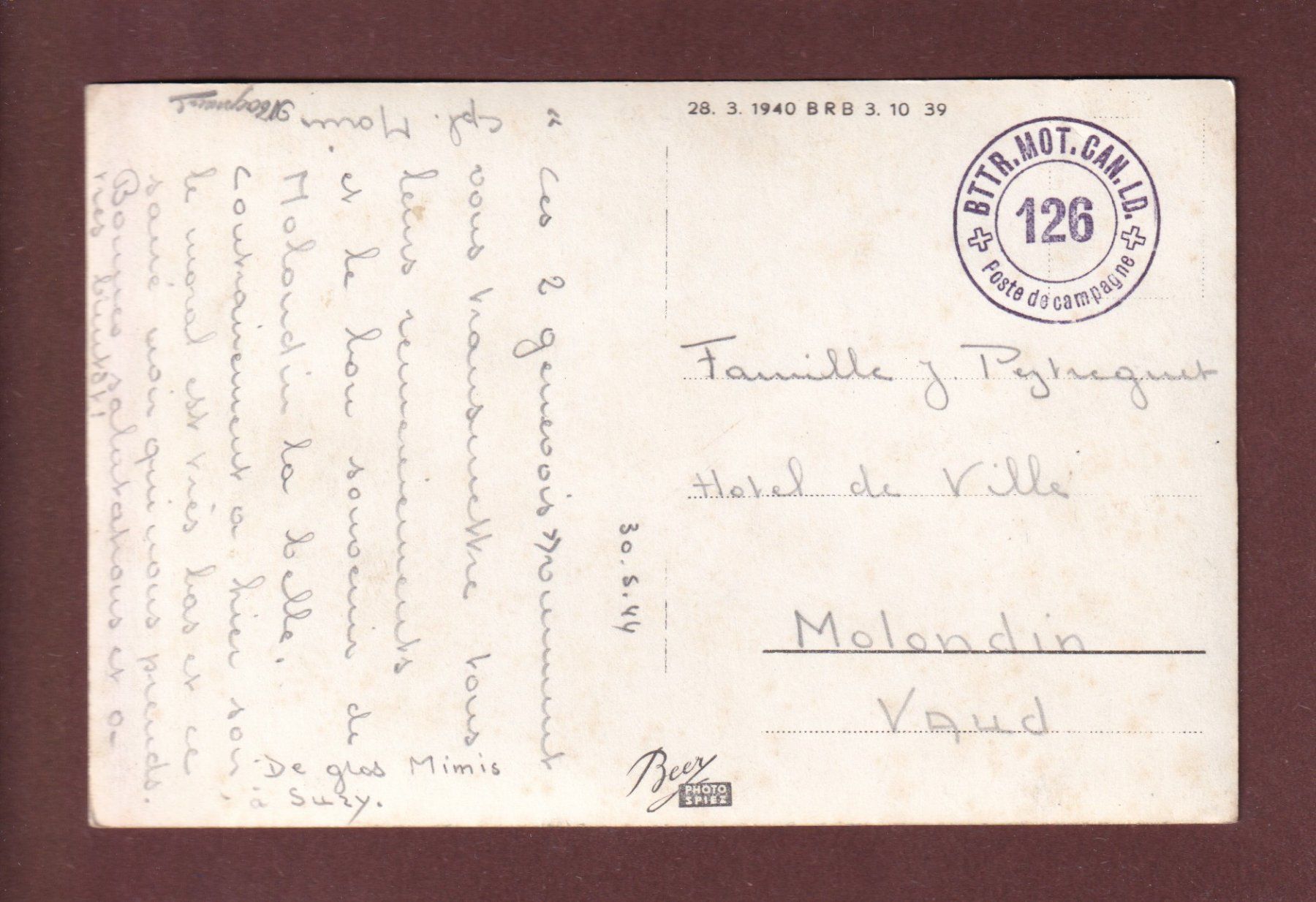 Ansichtskarten: FAULENSEE - Alpen - 1944 Feldpost – Gebraucht aus Pully von nicecards-shop 1