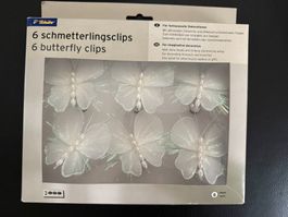 6 Schmetterlingsclips  butterfly clips  neu