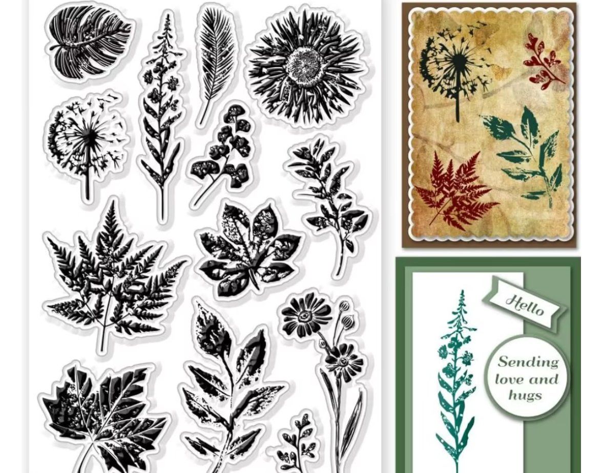 Stempel: Neues Set  Motivstempel Blätter / Blumen – Neu und originalverpackt aus Effretikon von wenuss 1