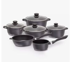 + Topfset Kochtopf Pfanne 16 20 24 cm | 6-tlg. Induktion Alu