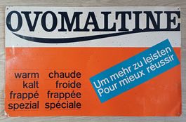 Vintage OVOMALTINE Blechschild WERBUNG 70er WERBESCHILD