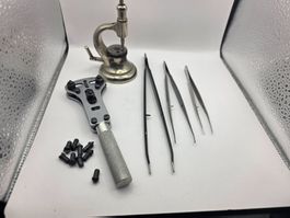 Uhrmacher Werkzeug Set Zeigersetzer Gehäuseöffner Pinzetten