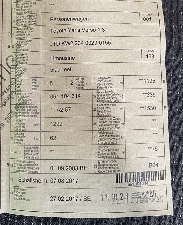 Toyota Automobili: Toyota Yaris Verso 1.3, JG 2003, – Usato da Baden venduto da Sfh_h8z 4
