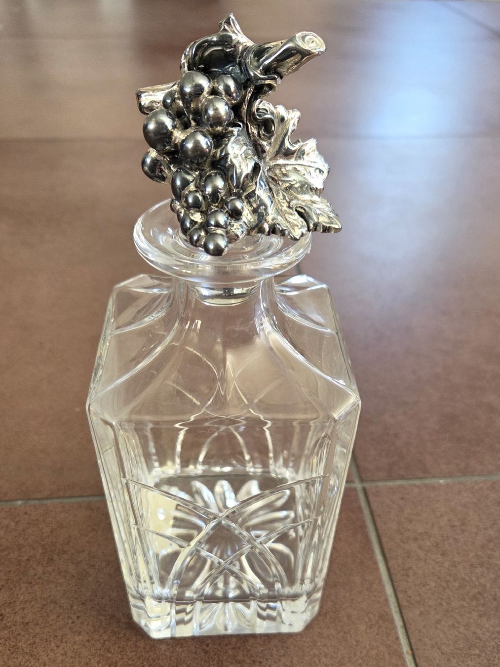 Caraffe: Mario Cioni Bleikristall Grappa / Whisky Karaffe Silber – Usato da Winterthur venduto da Speos-79 1