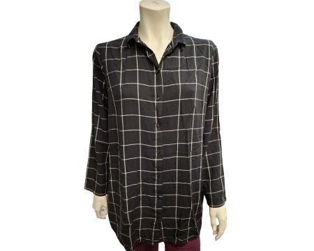 BONPRIX Leichte Bluse schwarz kariert Gr. 42