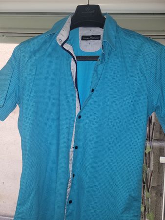 Giovanni Fratelli Herrenhemd Türkis Gr. L Slim Fit