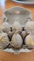 6er Set Osterdeko Eier Trockenblumen Natur Vintage Boho Look