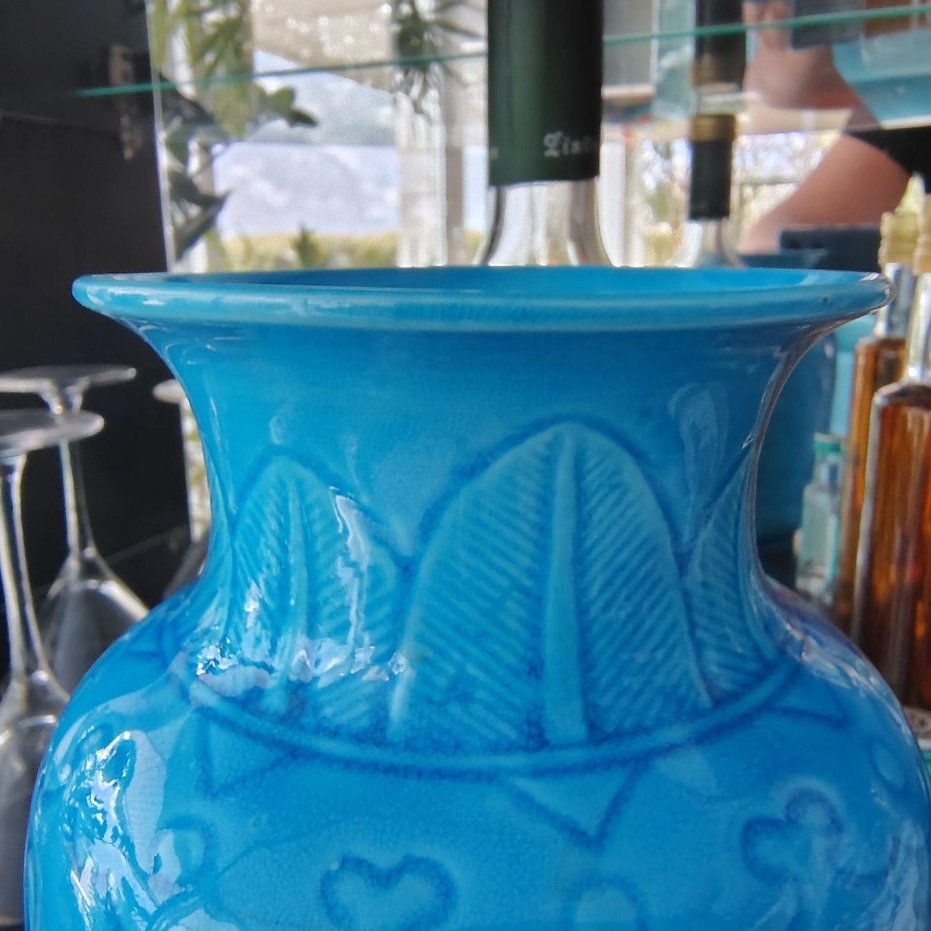 Vasi & Recipienti: Chinese Medium Blue Lotus Vase 22cm High – Usato da Dietikon venduto da aberdeen30 4