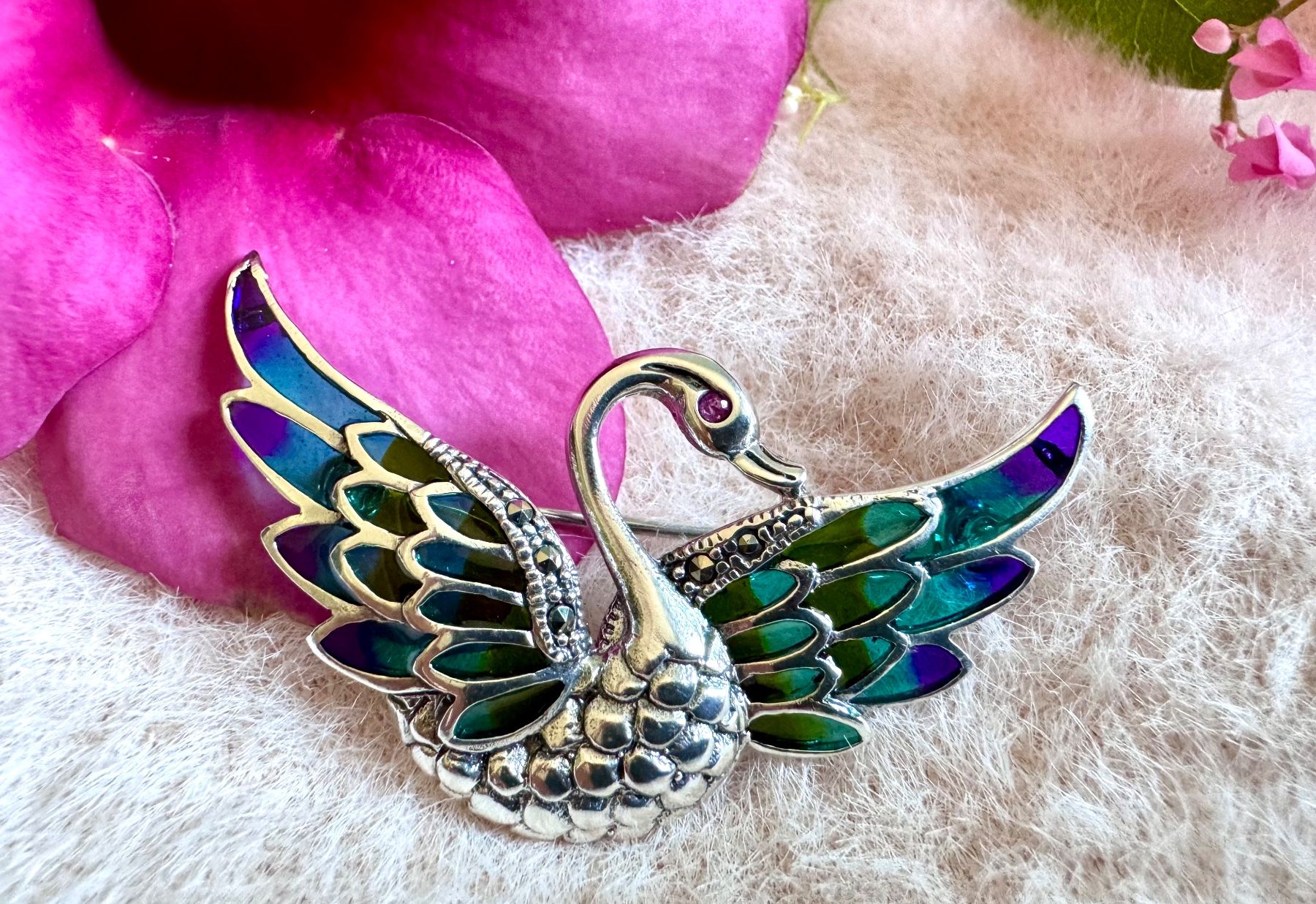 Broschen & Nadeln: Vintage Brosche Rubin 925Sterling Silber – Neu (gemäss Beschreibung) aus Zürich von LIBELLA13 5