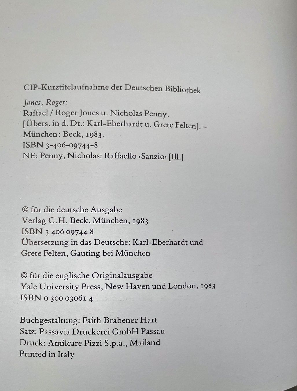Libri: Raffael, C. H. Beck, 1983 Kunstband – Usato da Zofingen venduto da angito 3