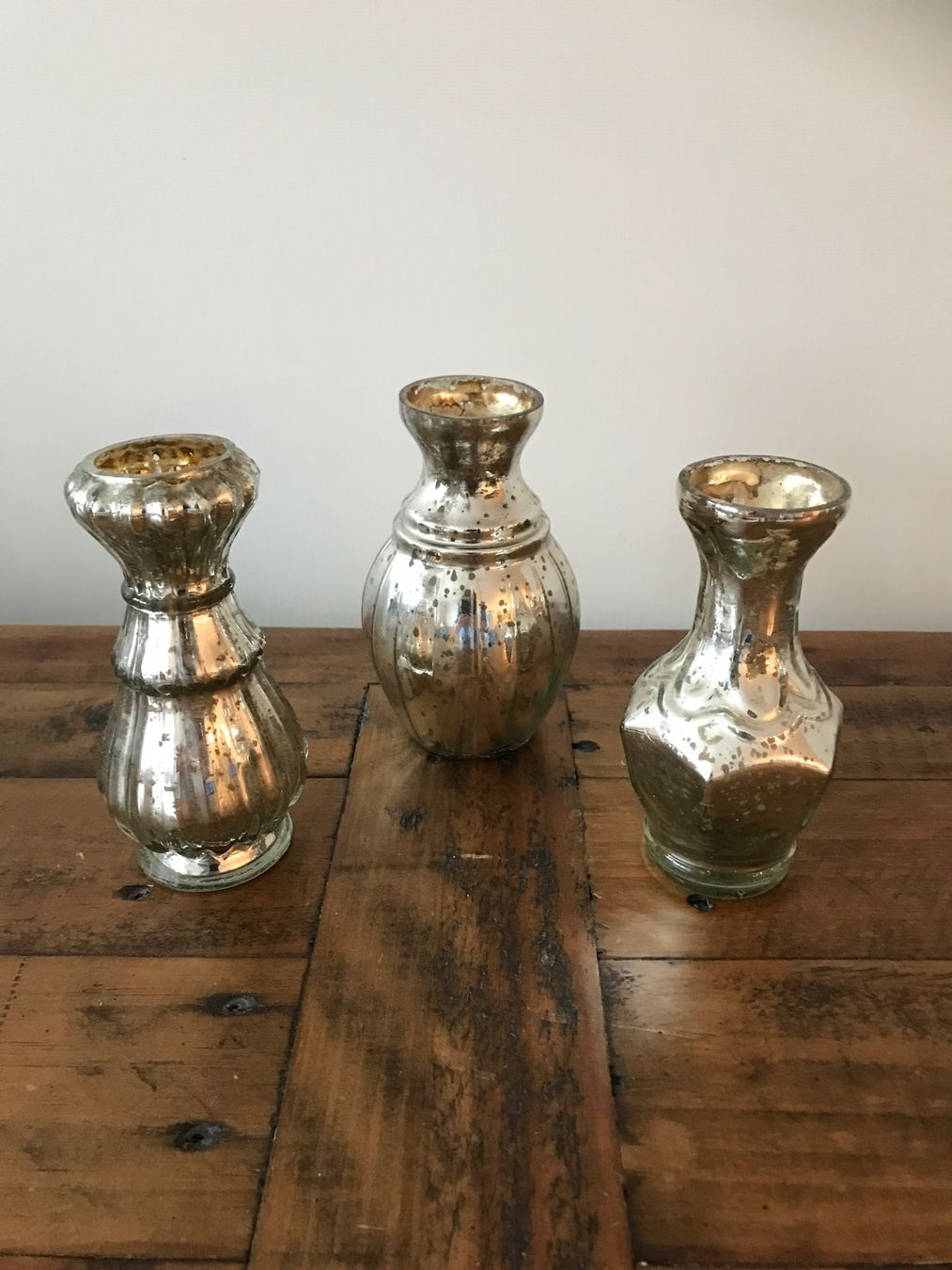 Vasi & Recipienti: 3 Vasen Glas silbrig – Usato da Rapperswil SG venduto da cosiba01