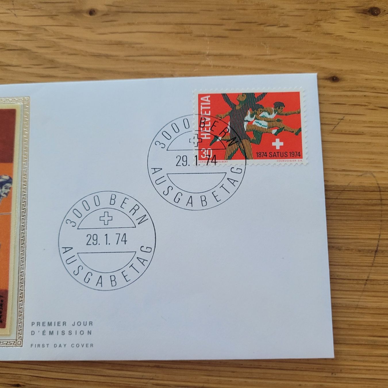 Tutti i francobolli: FDC mit Seidenbild 1974 Bern – Usato da Biel/Bienne venduto da Destockweb 1