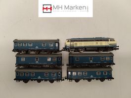 Roco 2150B DB BR 215 + 5x Bauzug Umbauwagen Spur N Analog