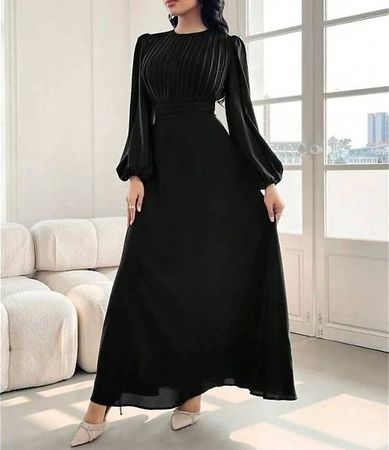 Shein Faltenkleid Maxikleid Schwarz Gr. M/38 top