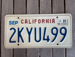 Original US Kontrollschild Kalifornien