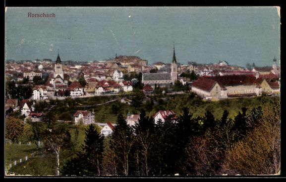 Cartes postales: AK Rorschach, Ortsansicht mit Kirchen – D'occasion à Berlin par bartko-reher