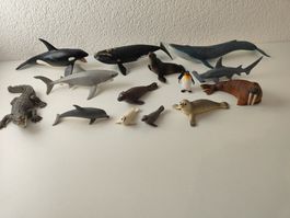 Schleich Meerestiere Set Sammlung Hai Wal Delfin Orka