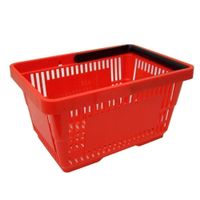 10x Einkaufskorb 21 Liter rot Kunststoff