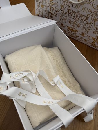 DIOR champagne scarf new with box