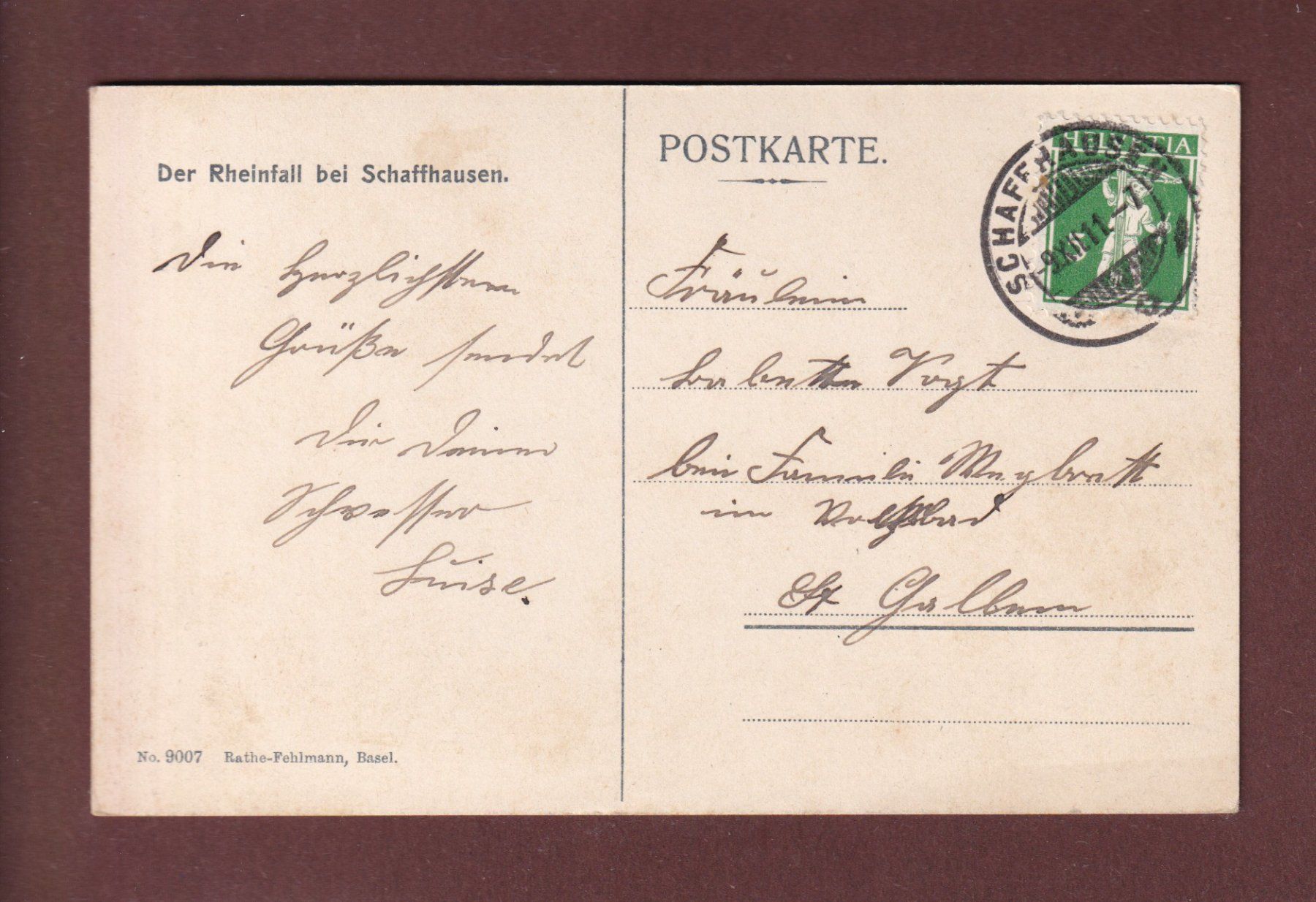 Ansichtskarten: RHEINFALL - 1911 – Gebraucht aus Pully von nicecards-shop 1