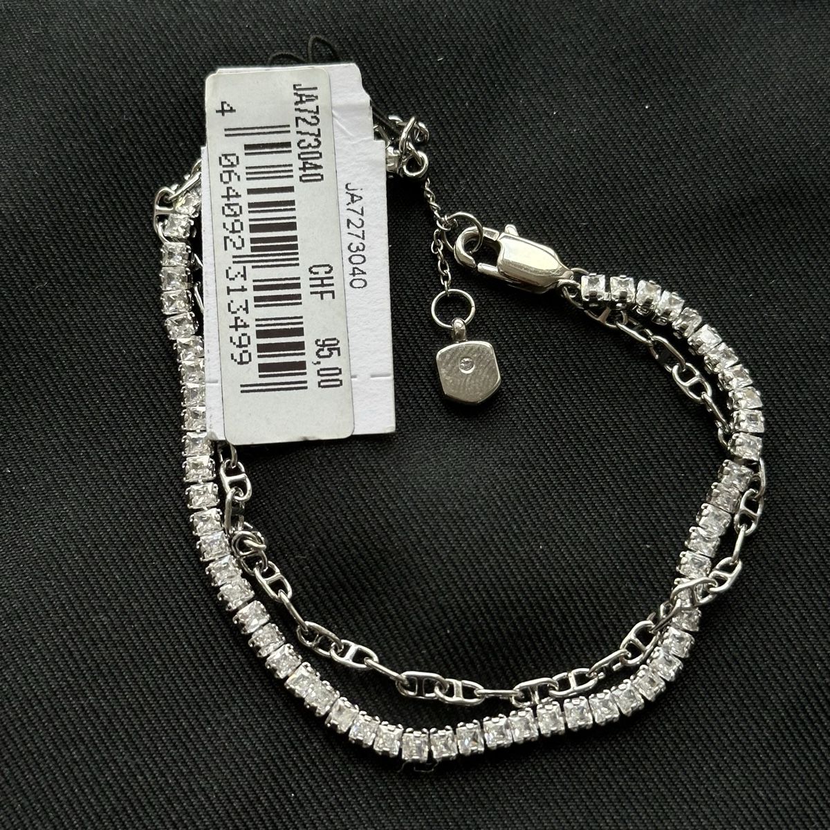 Fossil Armbänder & -reifen: Fossil Silberne Tennis Doppelte Armkette – Neu (gemäss Beschreibung) aus Givisiez von dor_xb9k 1