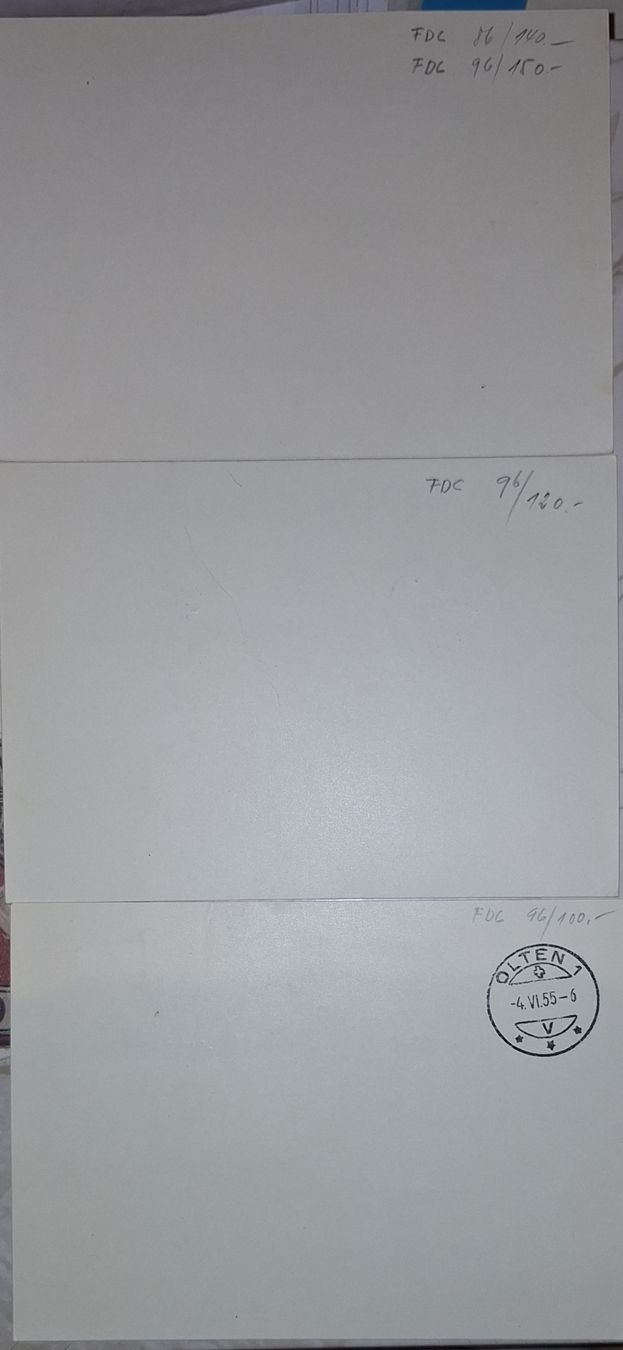 Tutti i francobolli: Pro Patria FDC 1952 / 1954 / 1955 – Usato da Balgach venduto da SIMEON27 1