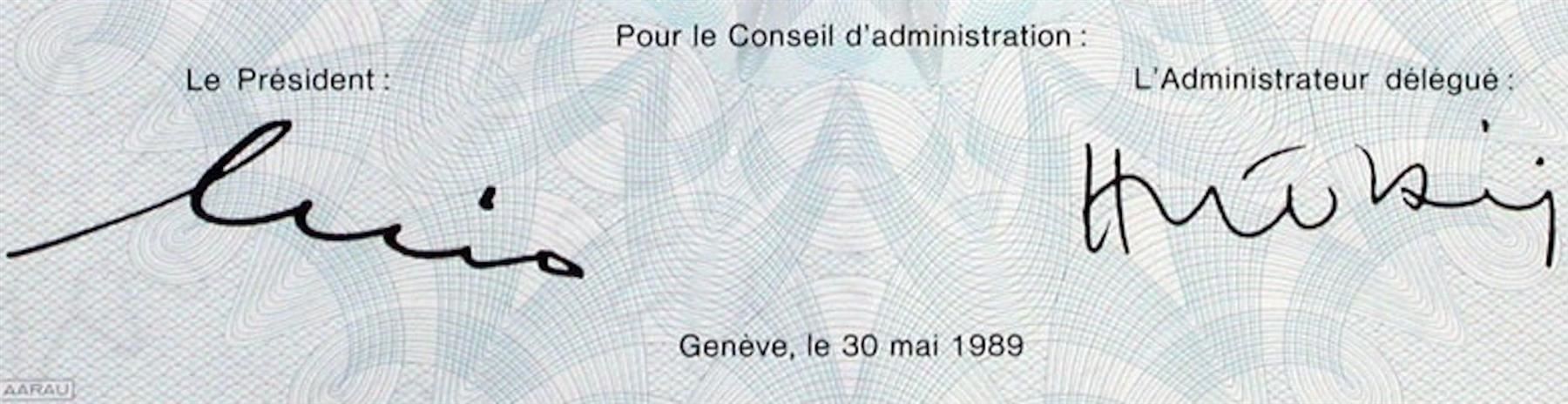 Documenti: Sasea Holding, Genève - 1989 – Usato da Solothurn venduto da Sgasche 1