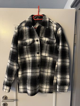 Tom Tailor Herren Übergangsjacke, M, Schwarz/Weiss Kariert