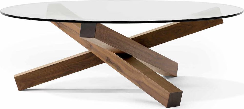 Tavoli: CAMPFIRE Design-Couchtisch - Glasplatte & Eiche schwarz – Usato da Winkel venduto da Sergiom