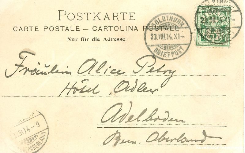 Cartoline postali: Solothurn - Gruss aus ... + 1904 – Usato da Emmenbrücke venduto da teestube 1