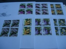 Satz Dauermarken Heilpflanze, 2003, FDC + 4erblock, 9 Belege