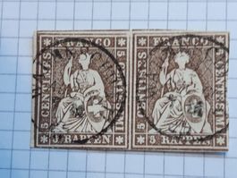 Strubelpaar 5 Rp. braun mit Vollstempel siehe Bild!