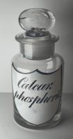 Antikes Apothekerglas Calcar phosphoric Abriss Um 1850 13cm
