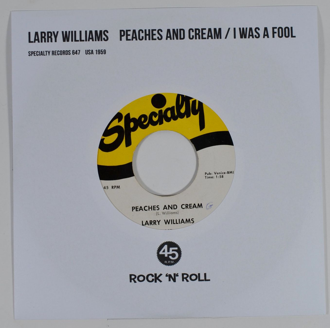 Dischi in vinile: Single: LARRY WILLIAMS - Peaches and Cream (Original!) – Nuovo (secondo la descrizione) da Frenkendorf venduto da Yard-Sale-2000