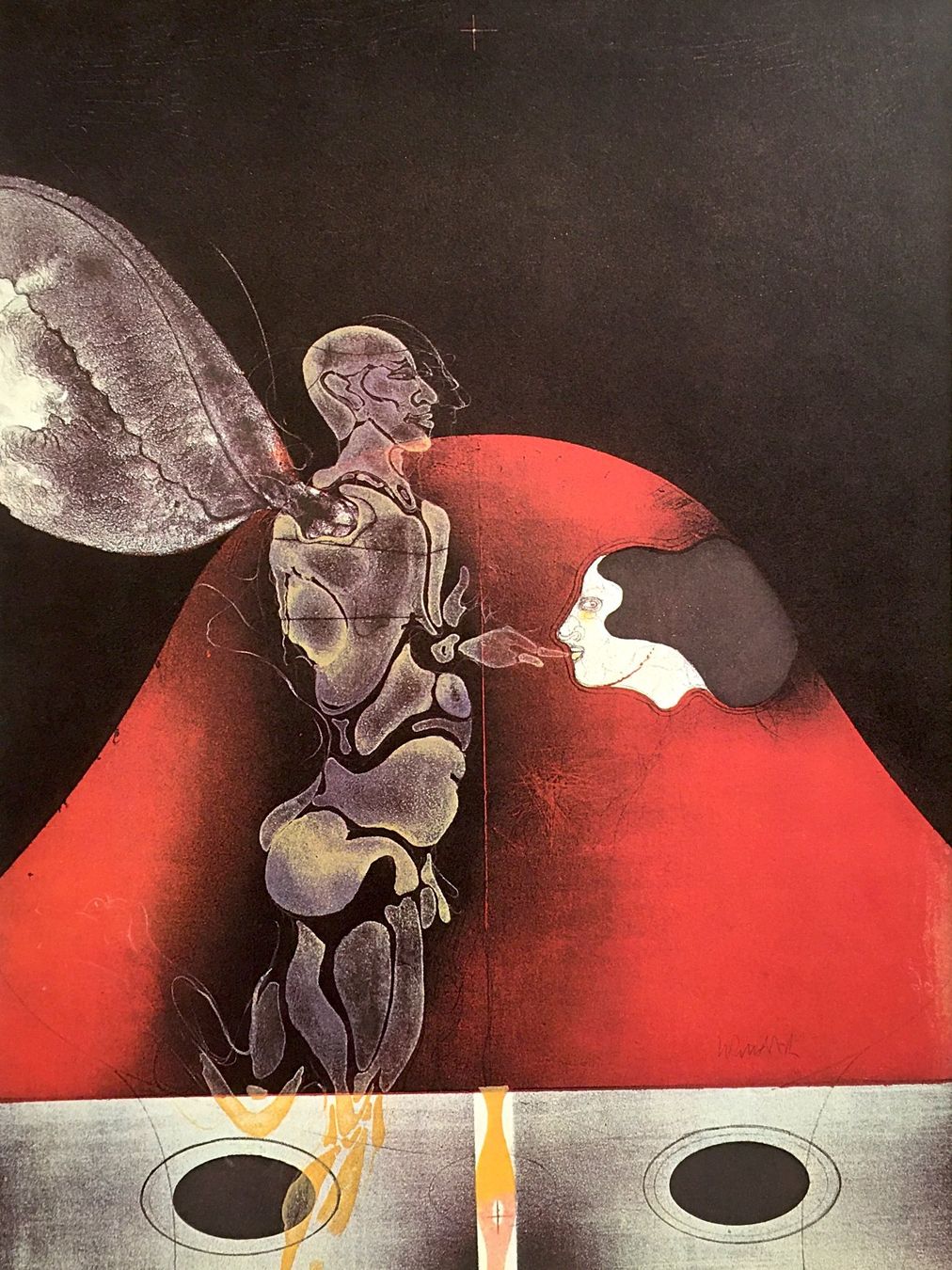 Grafica & Litografie: Paul Wunderlich "Der Engel mit dem Zeigefinger" Druck – Usato da Nennigkofen venduto da Schamane75