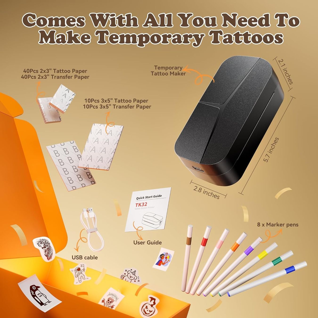 Stampanti: Kinder Tattoo Drucker Set Thermodrucker Phomemo TK32 – Nuovo e nell'imballaggio originale da Suhr venduto da SchnapperCH 6