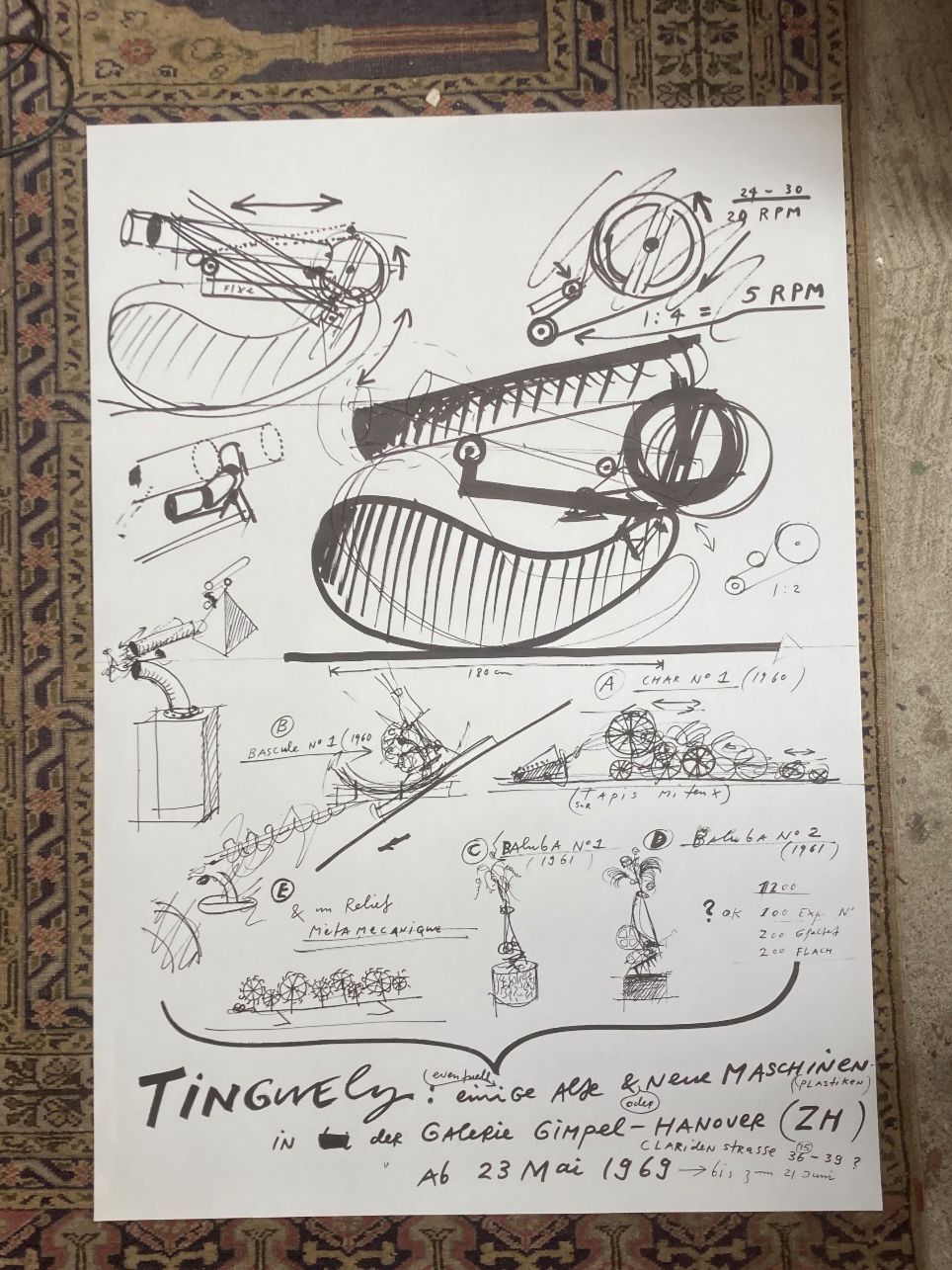 Poster & Bilder: Tinguely - Austelungsplakat 1969 – Gebraucht aus zürich von papalapa