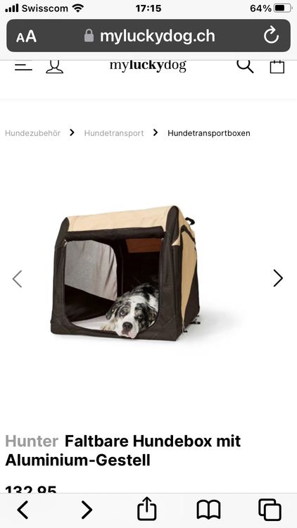 Hunter Faltbare Hundebox mit Aluminium-Gestell - grau