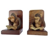 MEHO Buchstützen Affen – 2er Set – Holz