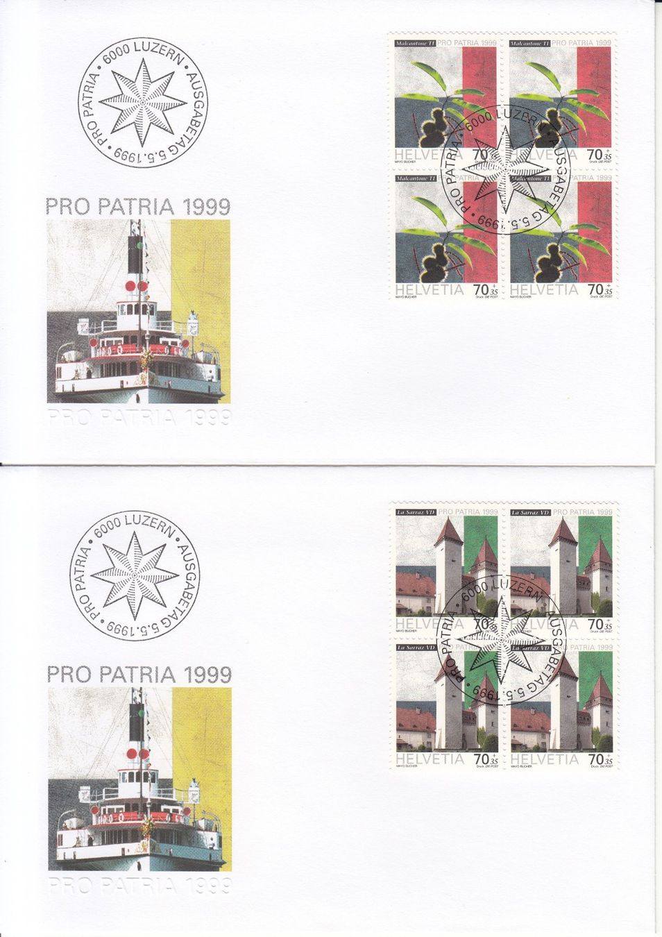 Tutti i francobolli: SBK B264 - B267 im 4er-Block FDC – Usato da Bürglen TG venduto da StampGraf 1