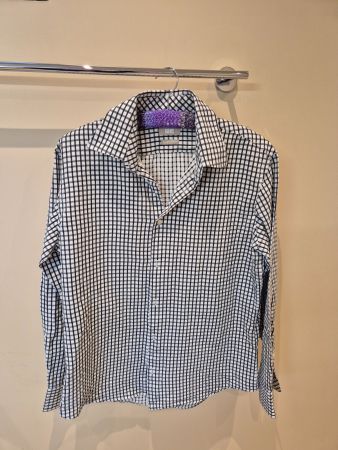 Herren Hemd WE schwarz/weiss kariert, Gr. 41