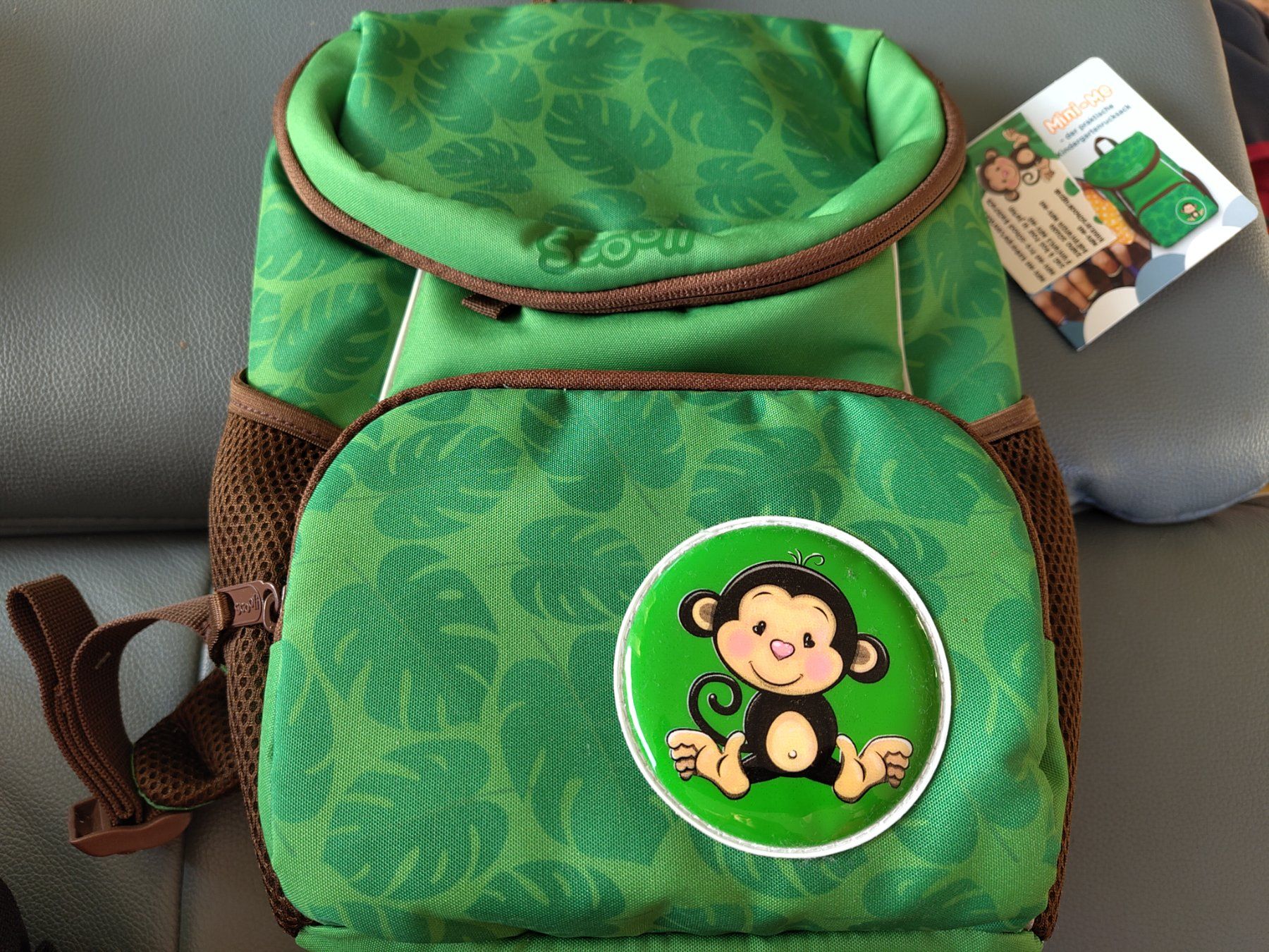 Borse & Zaini: Scooli Kindergarten Rucksack Grün Affe Neu Brustgurt – Nuovo e nell'imballaggio originale da Leuggern venduto da Pummi19